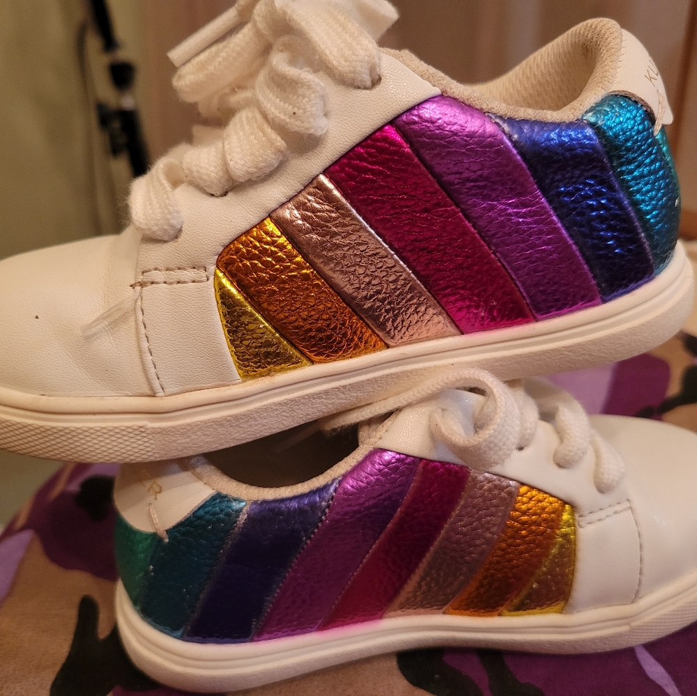 KURT GEIGER LONDON Colorful Striped Kids Sneakers - Picture 3 of 8